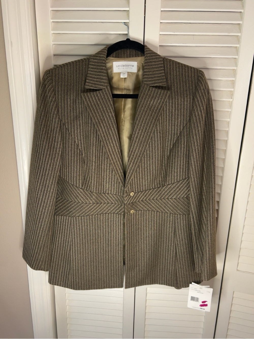 NWT Liz Claiborne Suits Petite Size 12P Herringbone Tailored Blazer – MSRP $290